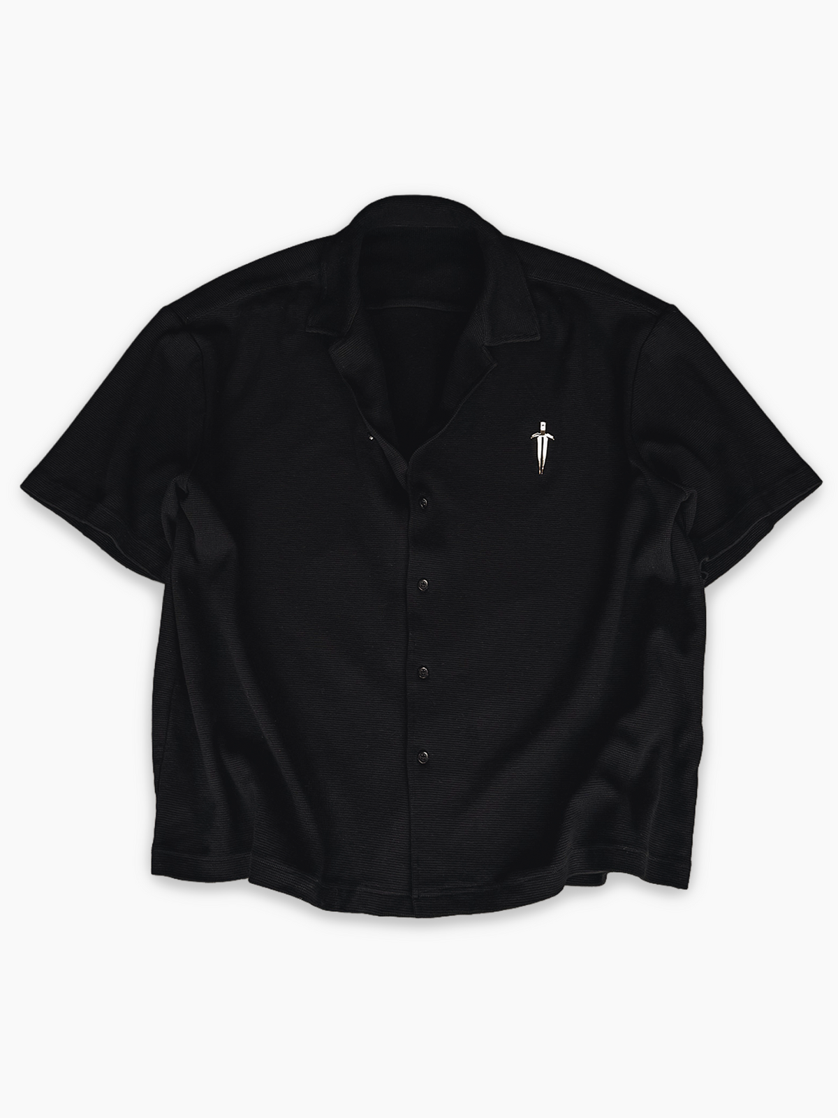IRONWILLED Chrome Dagger Button-Down - Black