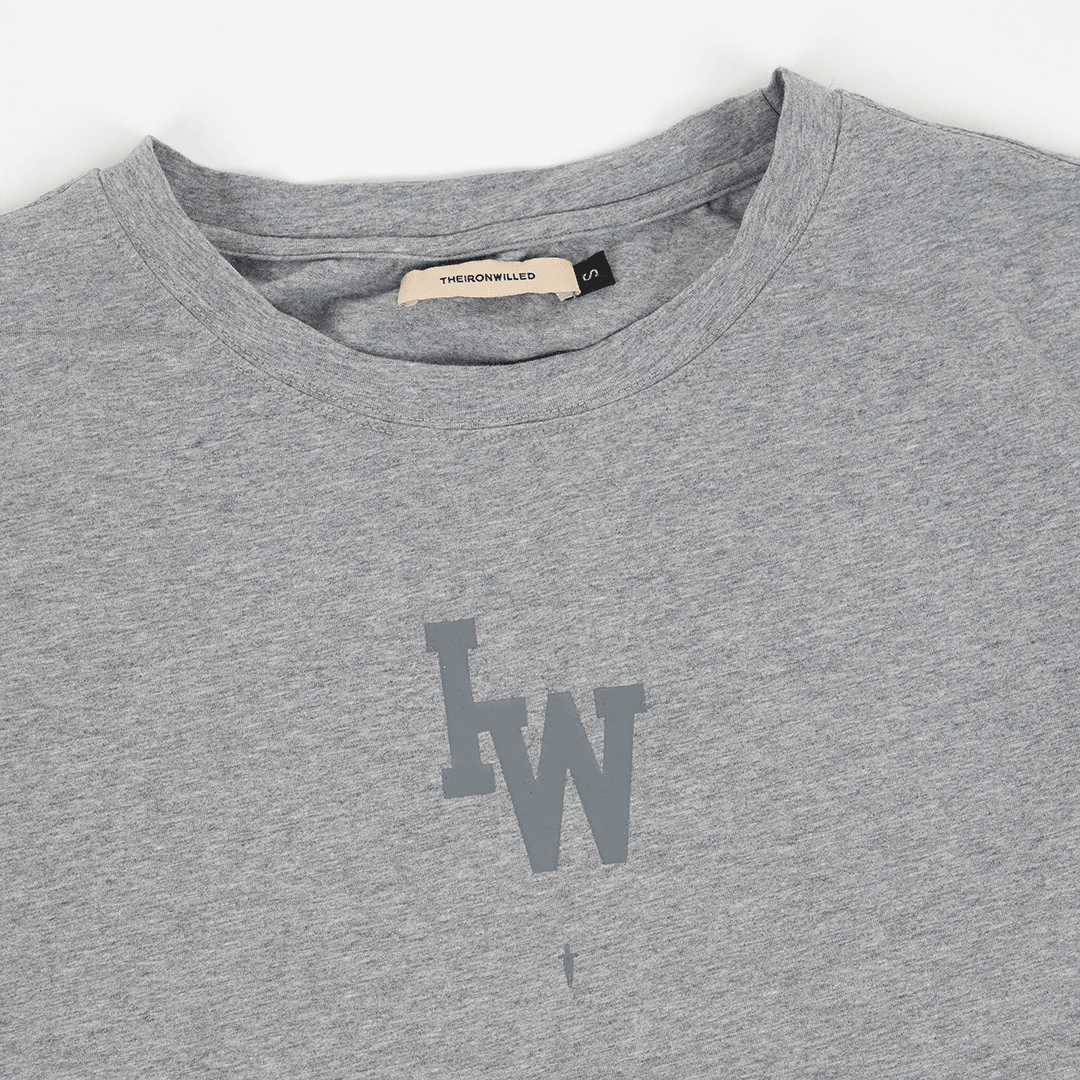 WOMEN'S COLLEGIATE IW OVERSIZED CROP TOP - GREY - IRONWILLED