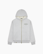 Heritage waffle-lined full-zip hoodie in heather grey, front view