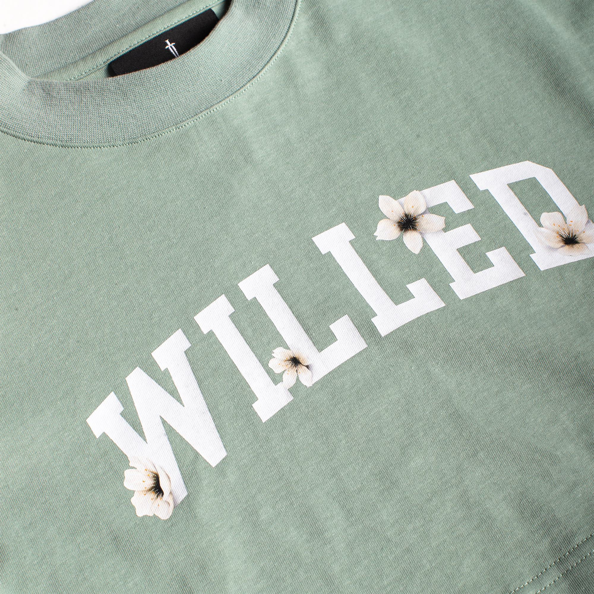 WOMEN'S WILLED CHERRY BLOSSOM CROP TOP - SAGE