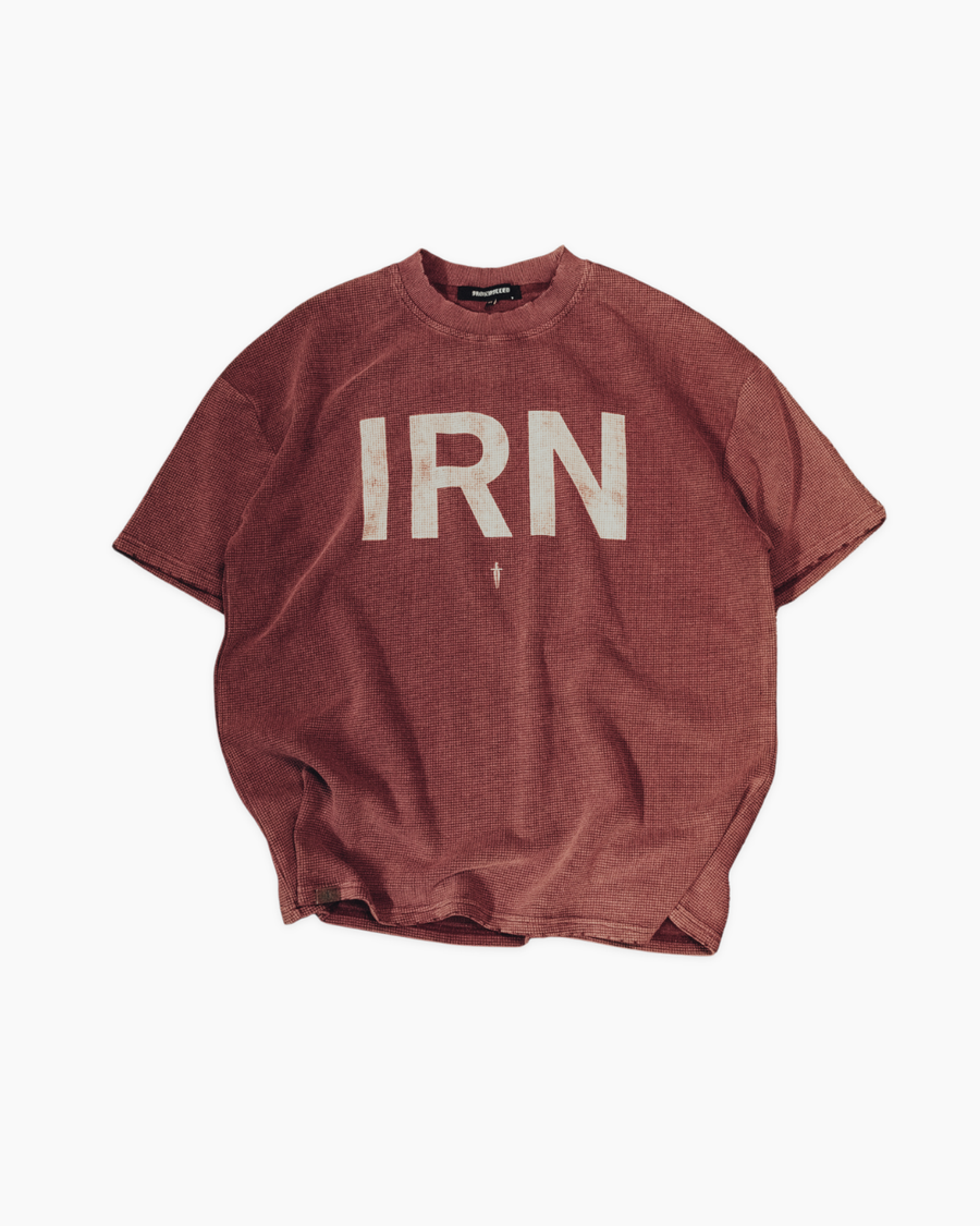 IRN WAFFLE TEE - [AGED RED]