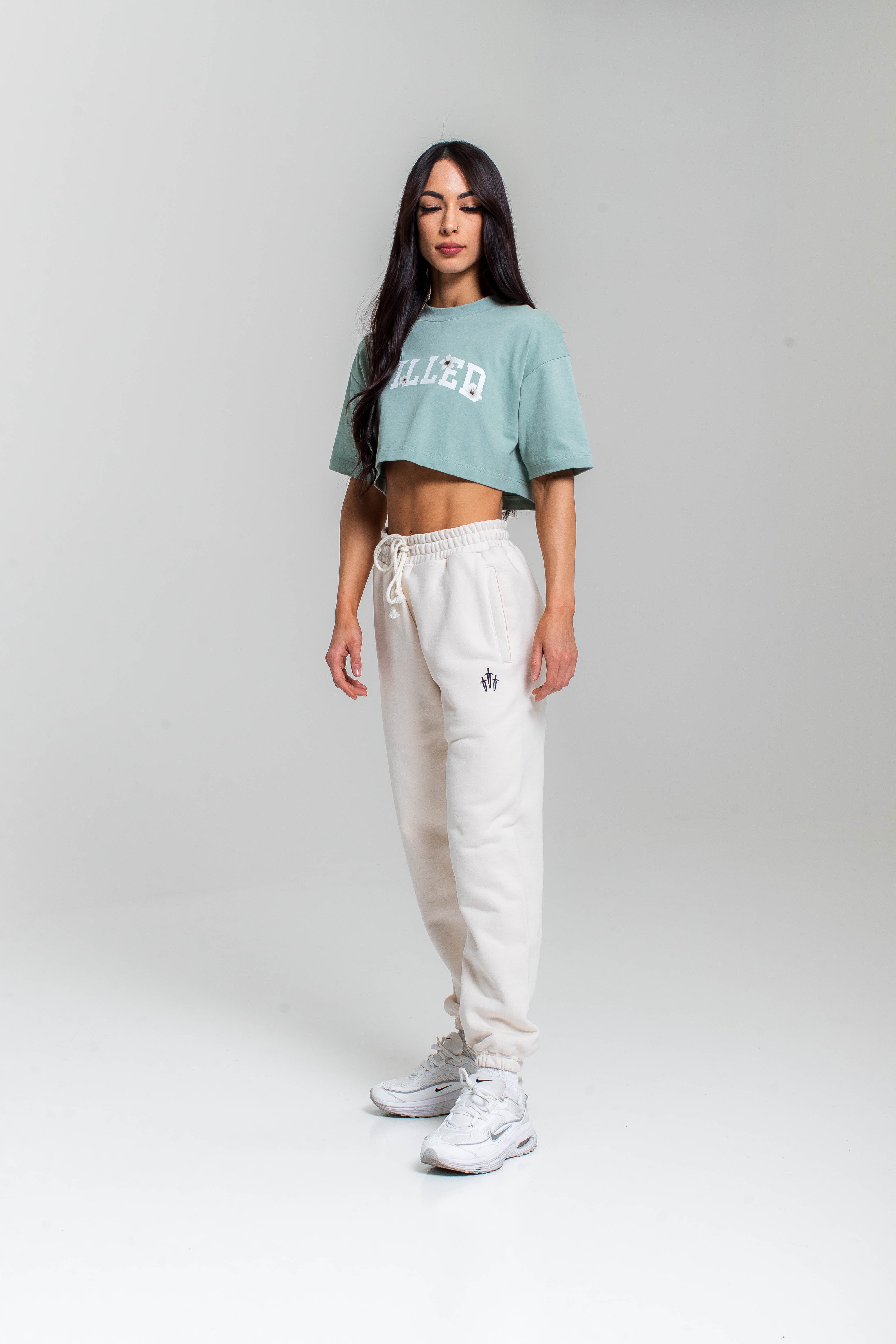 WOMEN'S WILLED CHERRY BLOSSOM CROP TOP - SAGE