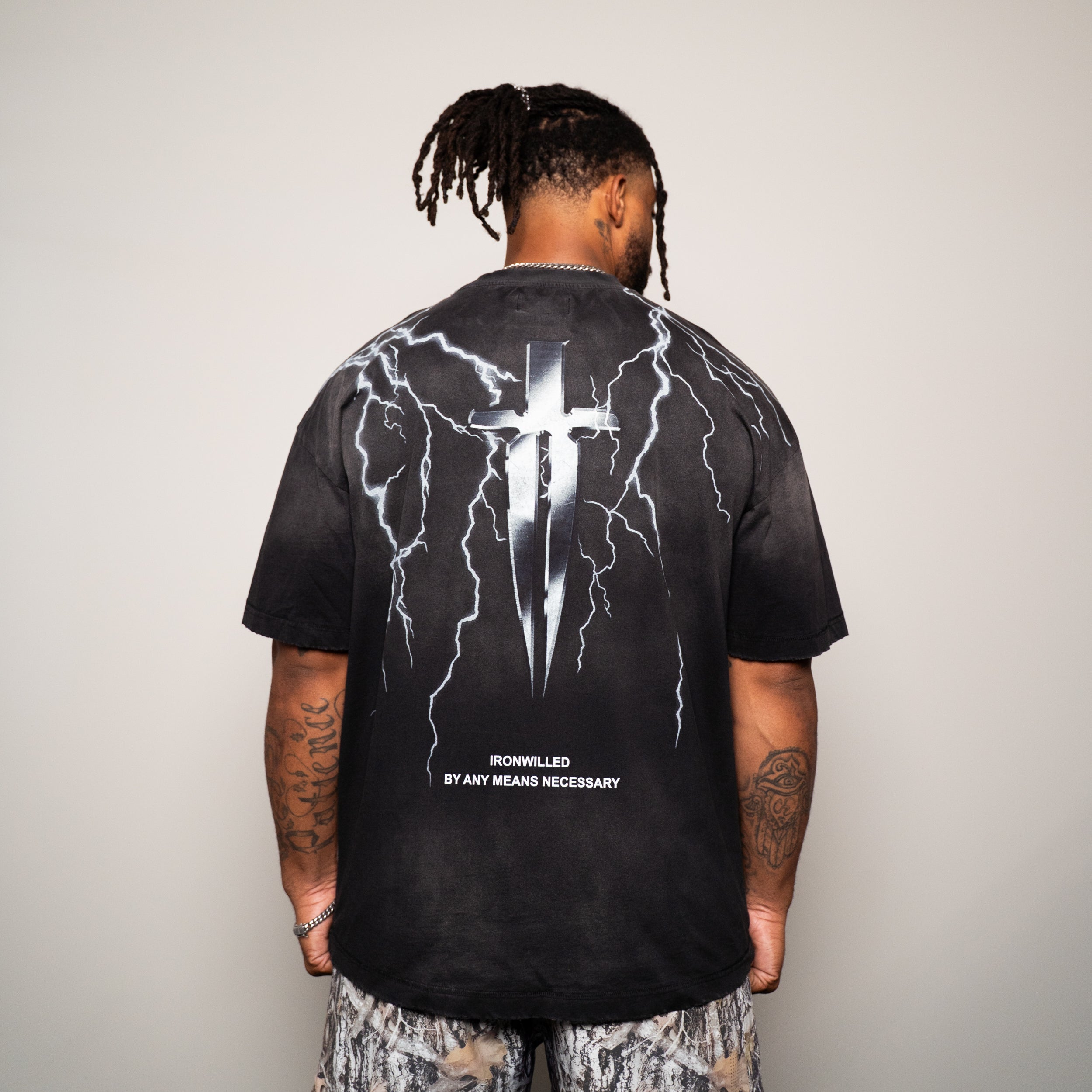 LIGHTNING DAGGER VINTAGE TEE - [FADED BLACK]