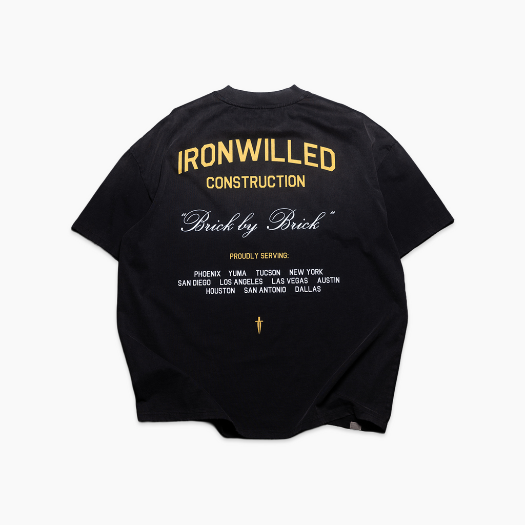 BRICK BY BRICK TEE - [FADED BLACK]