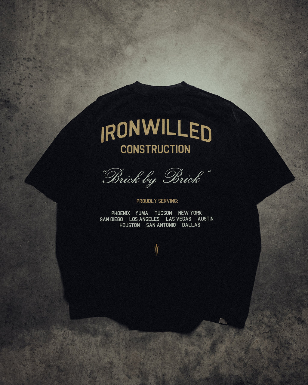 BRICK BY BRICK TEE - [FADED BLACK]