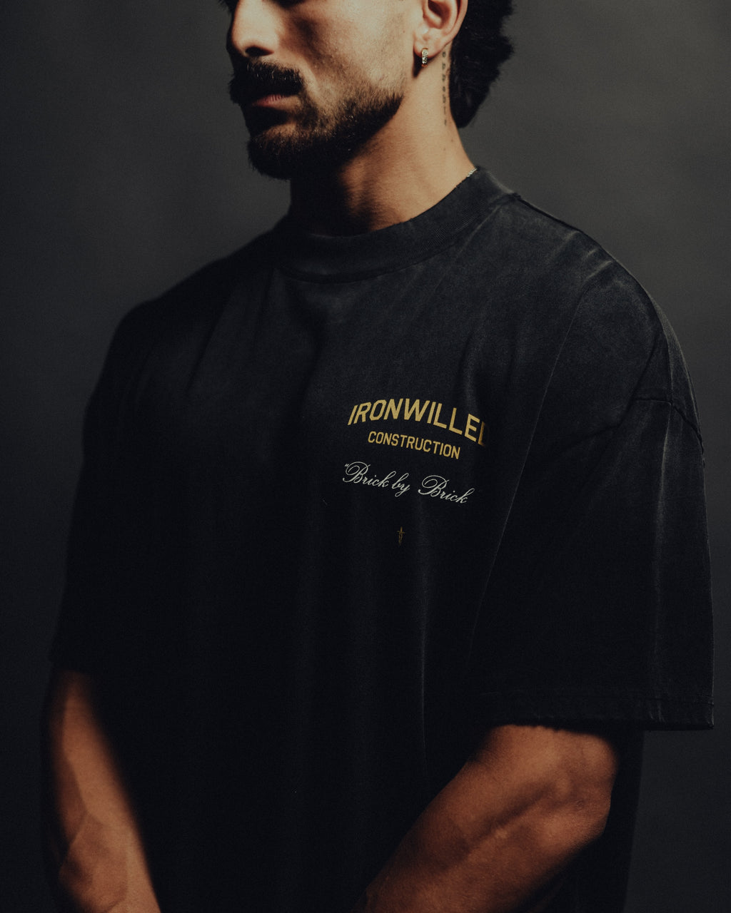 BRICK BY BRICK TEE - [FADED BLACK]