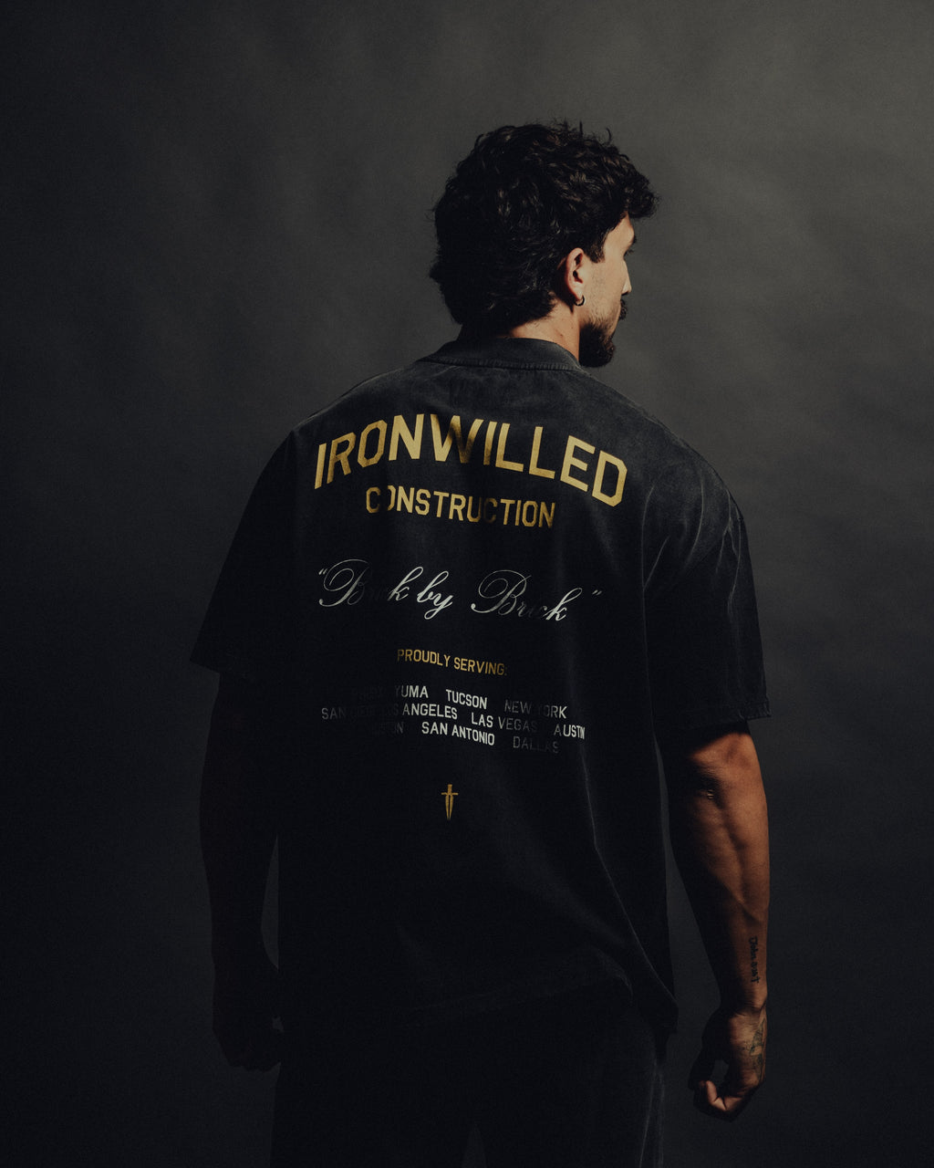 BRICK BY BRICK TEE - [FADED BLACK]