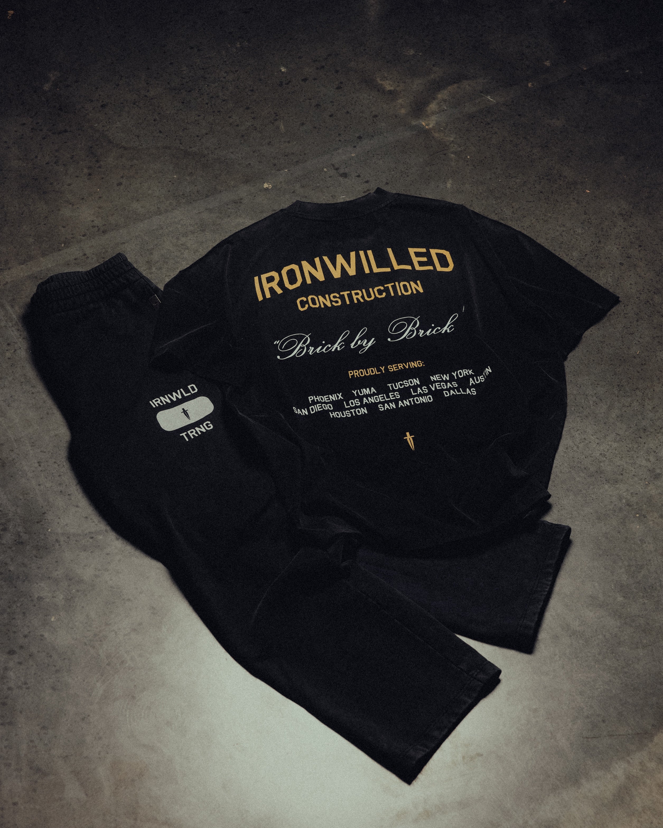 BRICK BY BRICK TEE - [FADED BLACK]