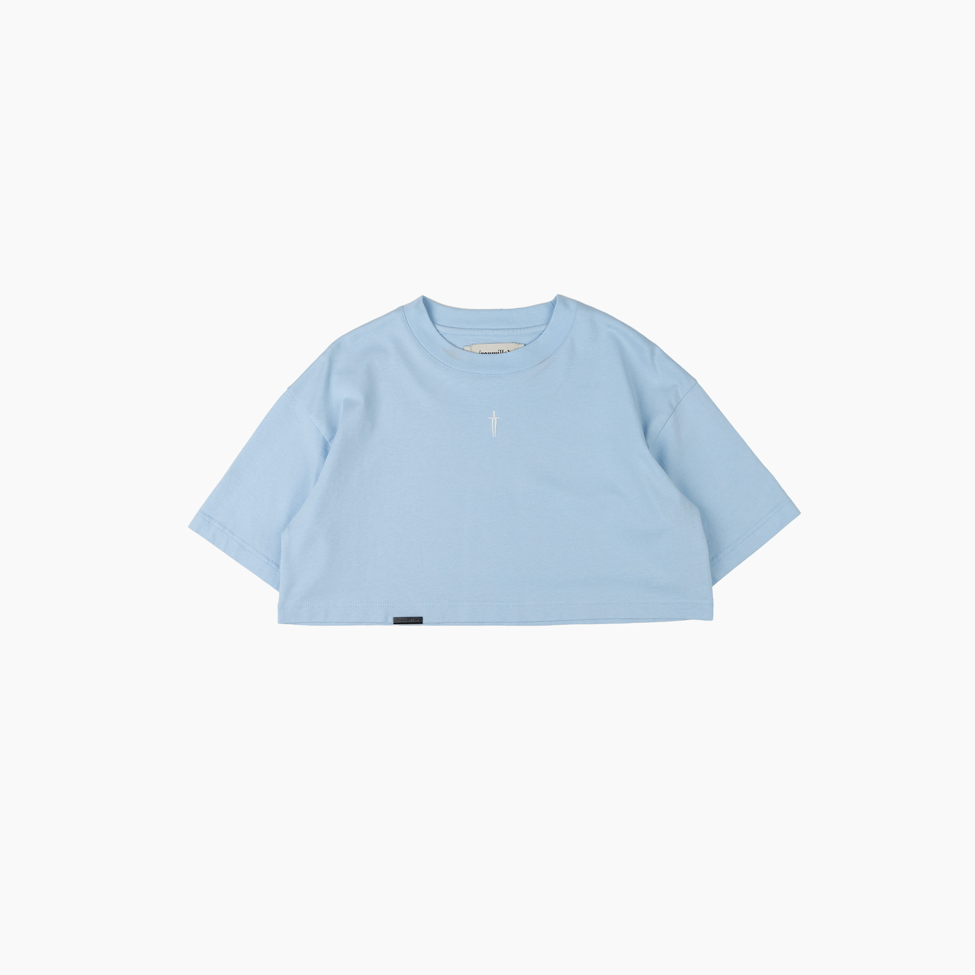 WOMEN'S OVERSIZED DAGGER CROP TOP - CAROLINA BLUE