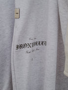 Signature metal tab and Ironwilled graphic on the sweatpants