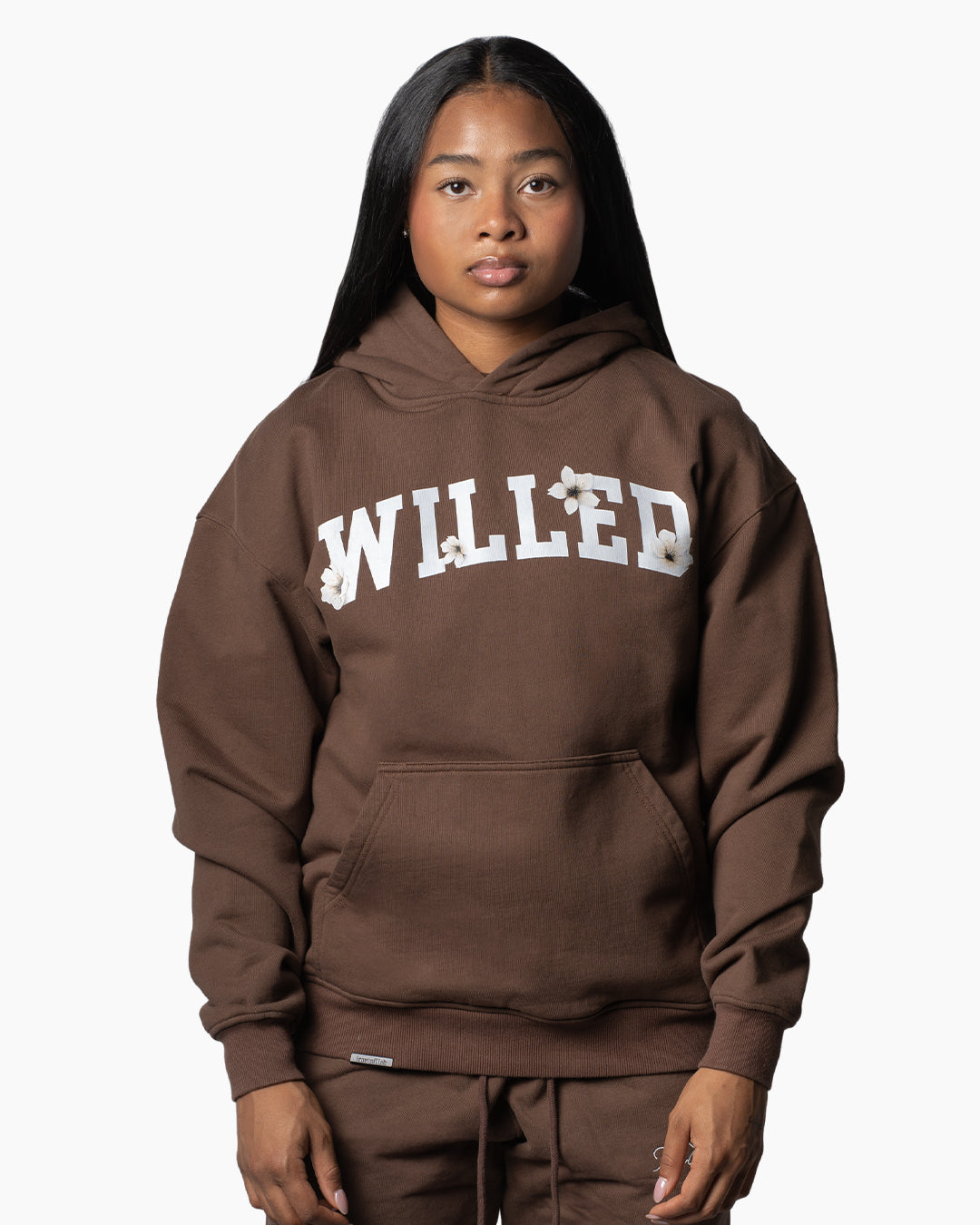 WOMEN'S WILLED BLOSSOM OVERSIZED HOODIE - MOCHA