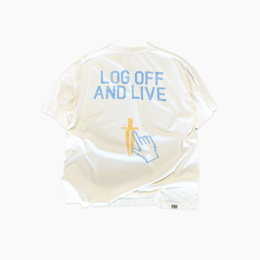 LOG OFF AND LIVE TEE - [WHITE]