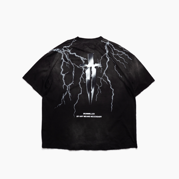 LIGHTNING DAGGER VINTAGE TEE - [FADED BLACK] – IRONWILLED