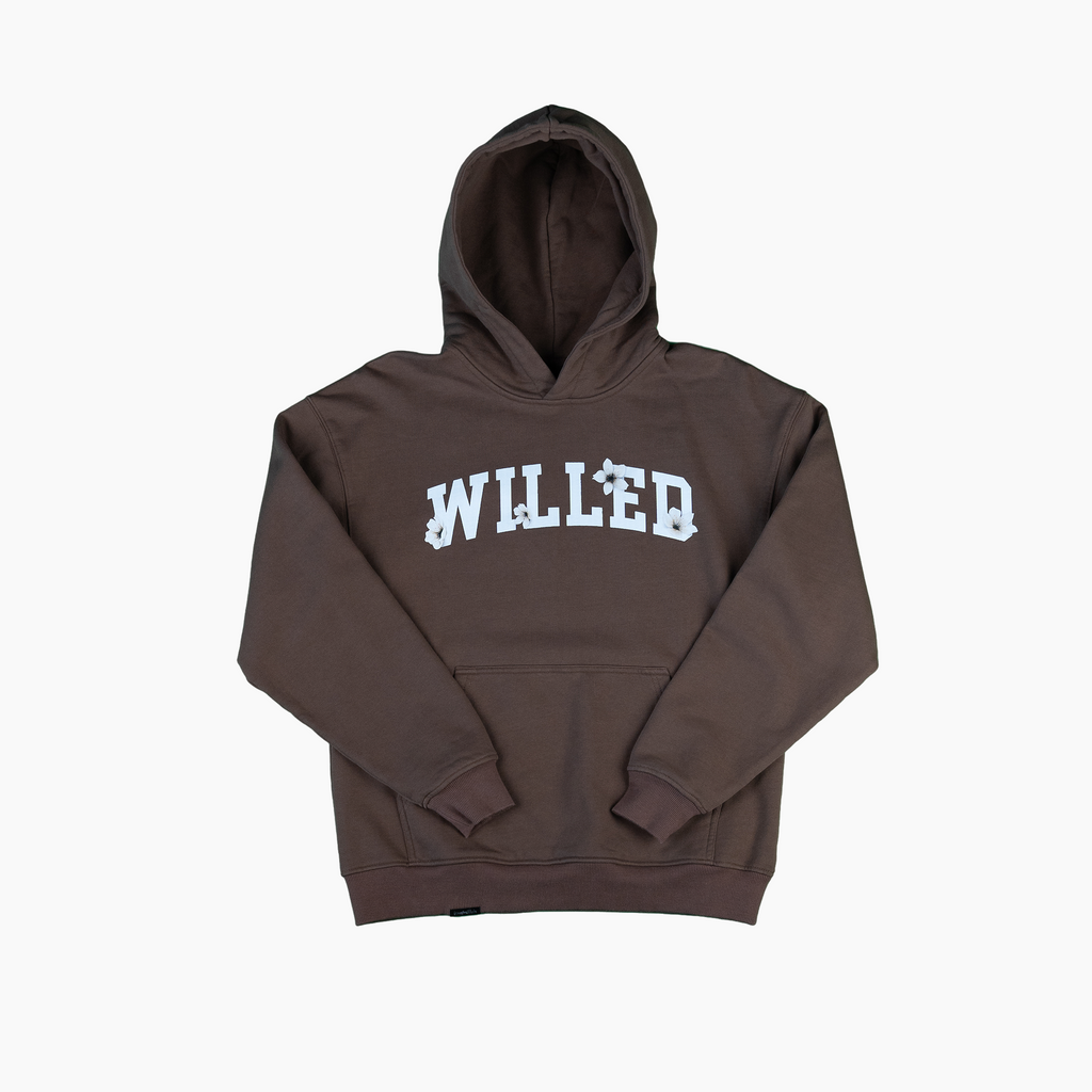 WOMEN'S WILLED BLOSSOM OVERSIZED HOODIE - MOCHA