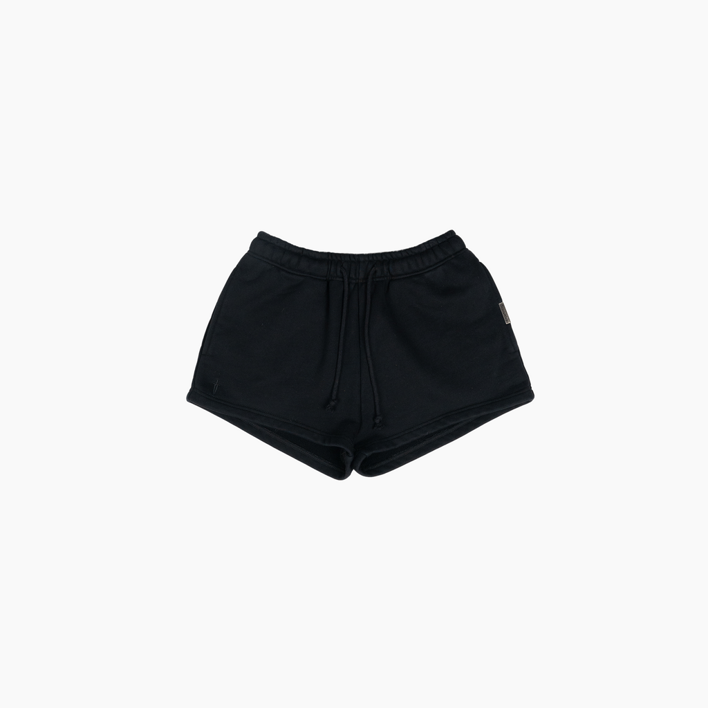 WOMEN'S STAPLE RELAXED SWEAT SHORTS - BLACK