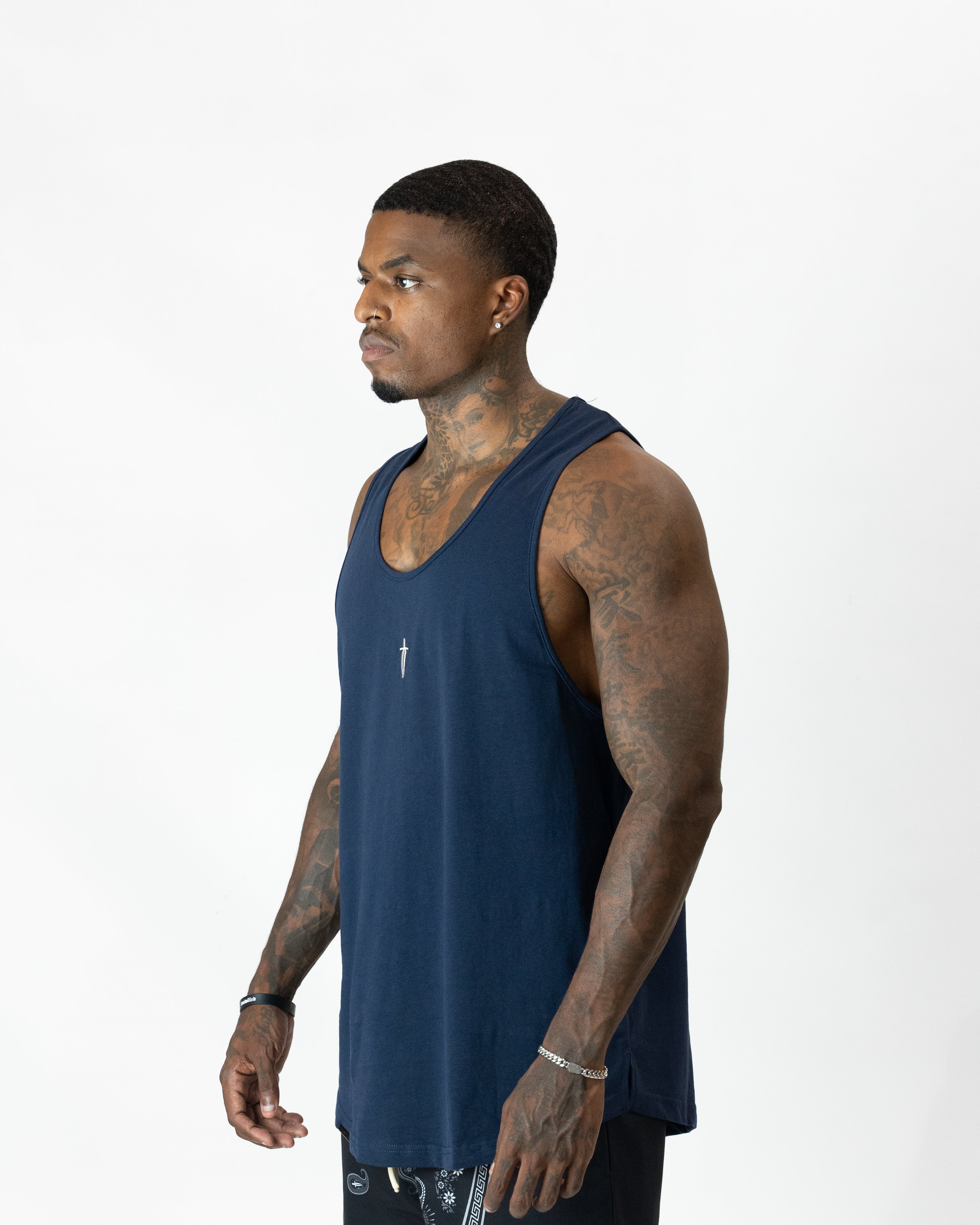 DAGGER OVERSIZED SCOOP TANK - NAVY
