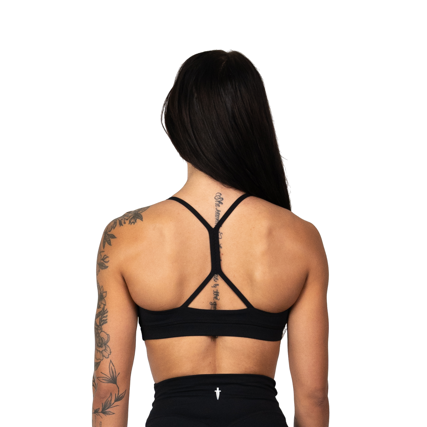 CORE V-NECK SPORTS BRA - BLACK
