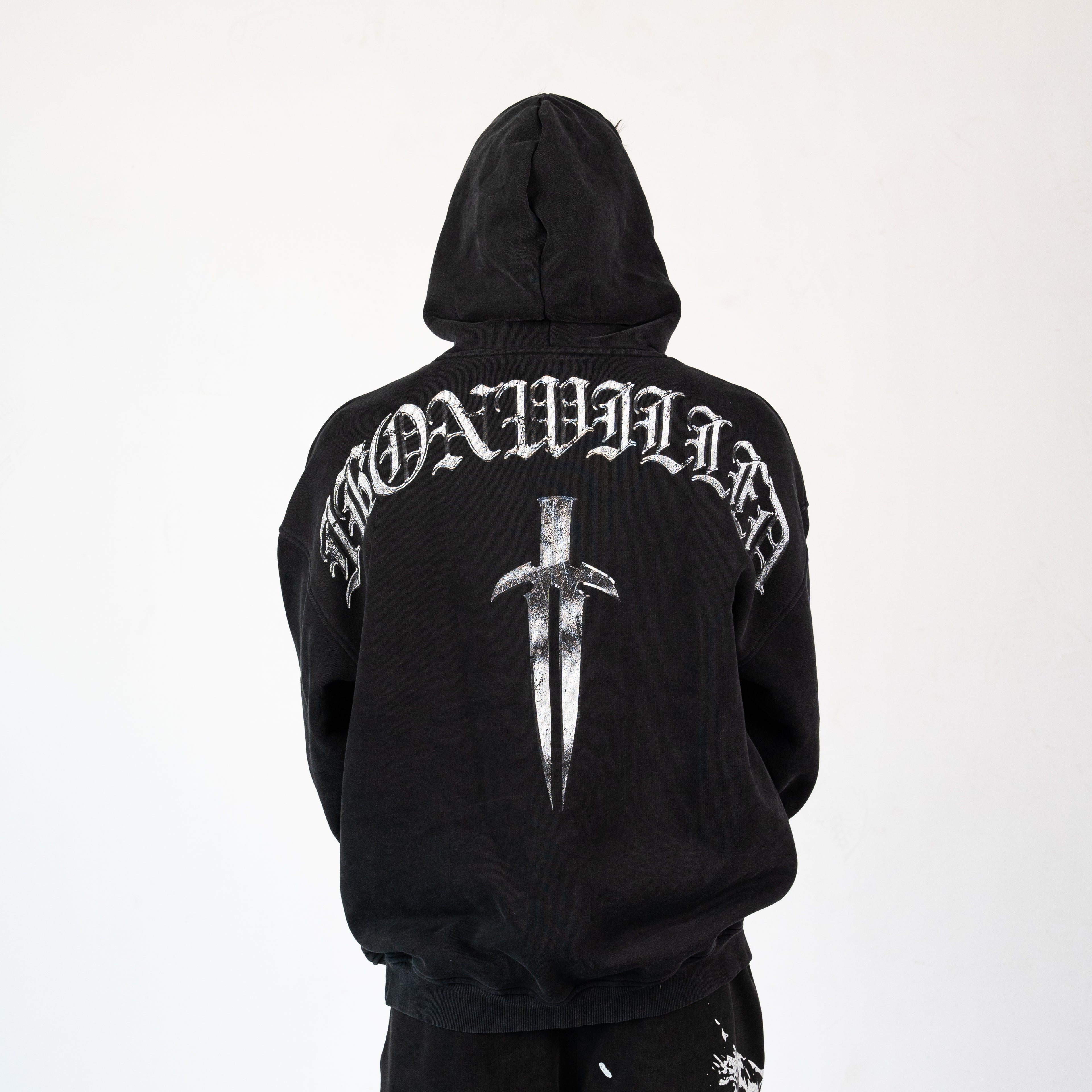 CHROME DAGGER HOODIE - VINTAGE BLACK