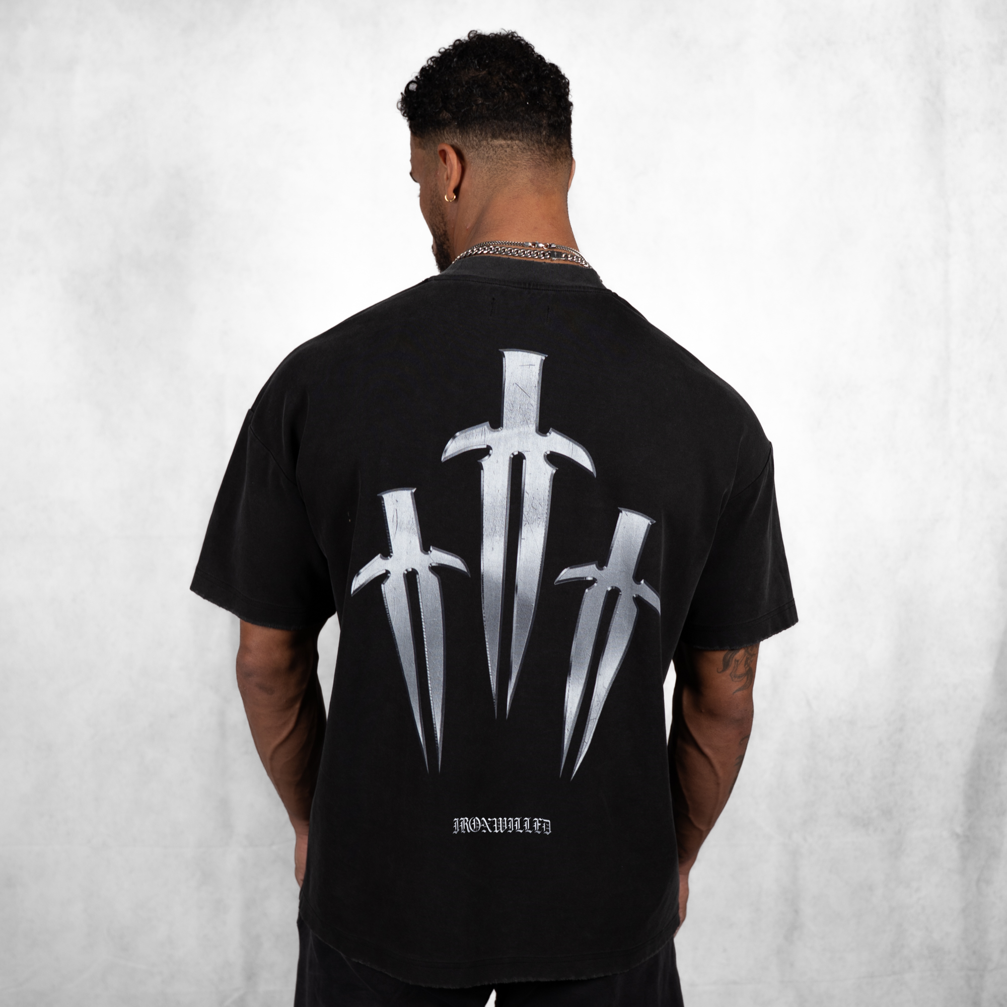 TRIPLE CHROME DAGGER TEE - [VINTAGE BLACK]