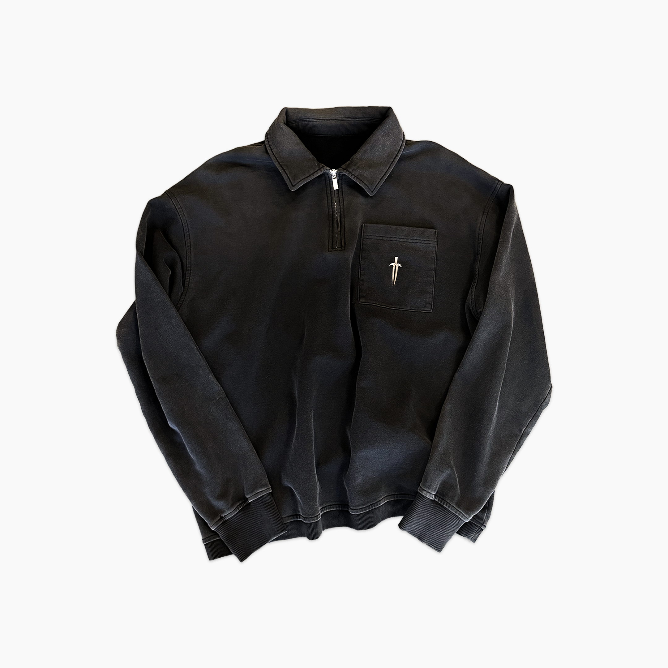 DAGGER QUARTER ZIP - [VINTAGE BLACK]