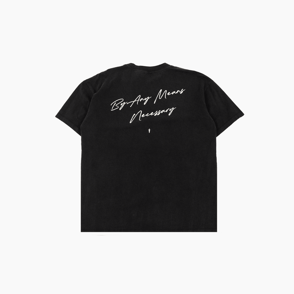 MOTTO TEE - FADED BLACK/CREAM - IRONWILLED