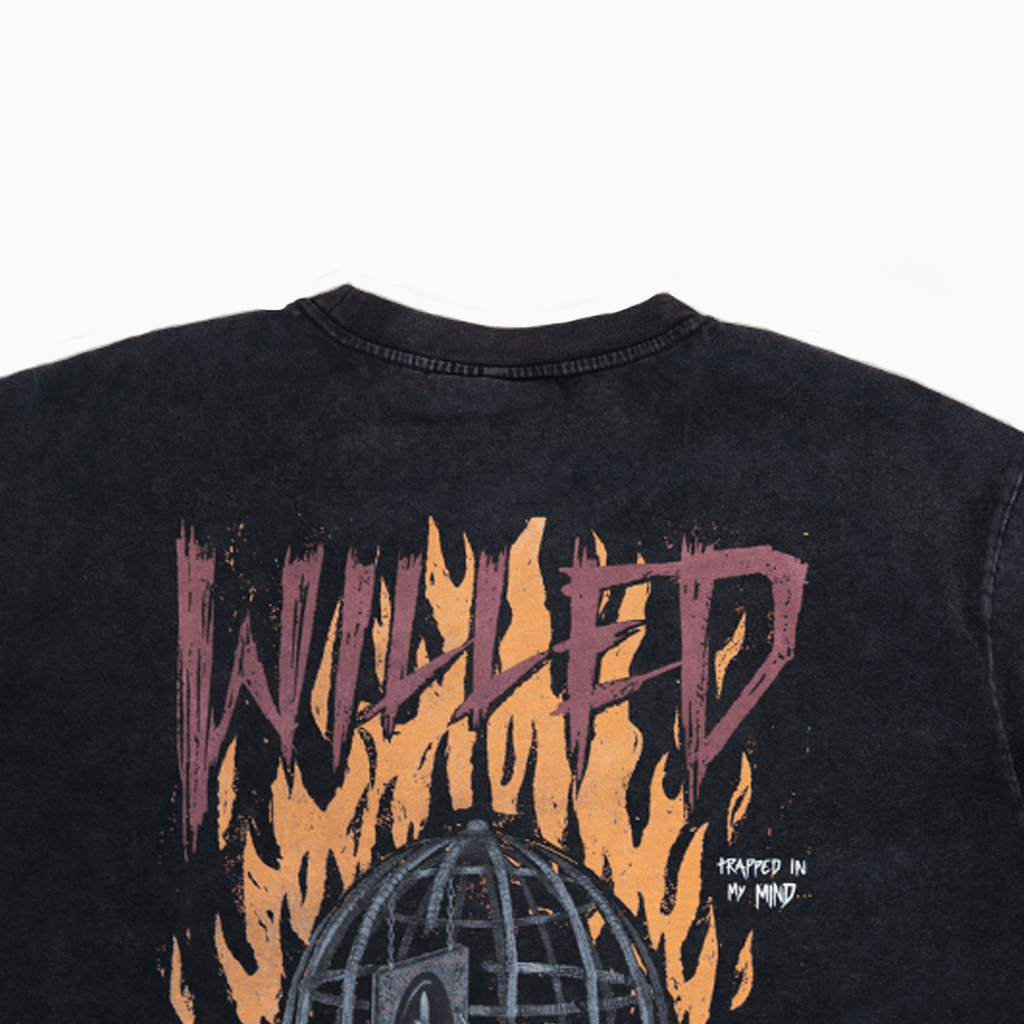 "TRAPPED IN MY MIND" OVERSIZED TEE (SELF-DOUBT) - VINTAGE BLACK - IRONWILLED