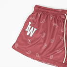 WOMEN'S PAISLEY MESH SHORT - MAROON - IRONWILLED